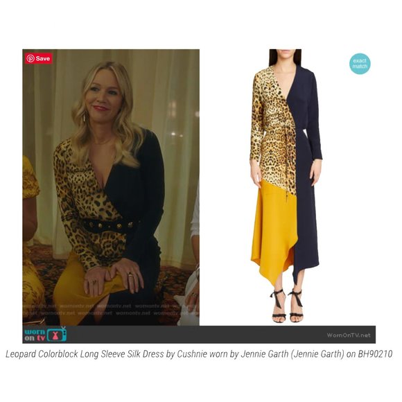 CUSHNIE Colorblock Long Sleeve Silk Wrap Dress - Picture 7 of 7